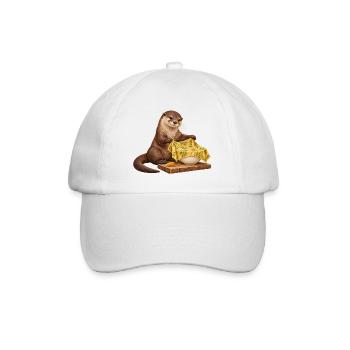 Otter faltet ein Bienenwachstuch - Baseballkappe - Weiß/Weiß - Vorne