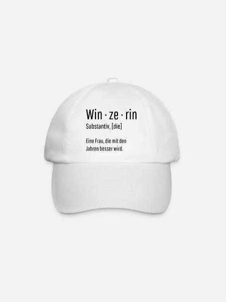 Winzerin Substantiv Definition Wein Geschenk - Baseballkappe - Weiß/Weiß