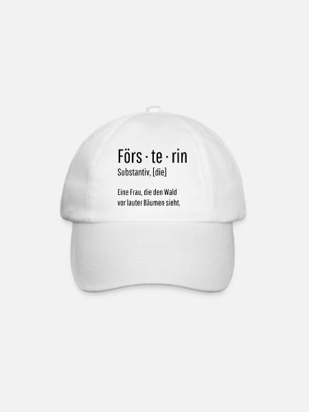 Försterin Substantiv Definition Wald Geschenk - Baseballkappe - Weiß/Weiß