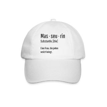 Masseurin Substantiv Definition Massage Geschenk - Baseballkappe - Weiß/Weiß - Vorne