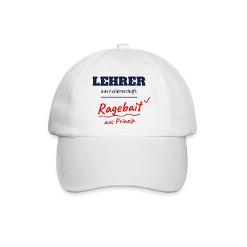 Lehrer aus Leidenschaft Ragebait Jugendwort 2026 - Baseballkappe - Weiß/Weiß - Vorne
