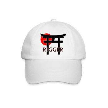 Rigger unter Torii und roter Sonne (weiß) - Baseballkappe - Weiß/Weiß - Vorne