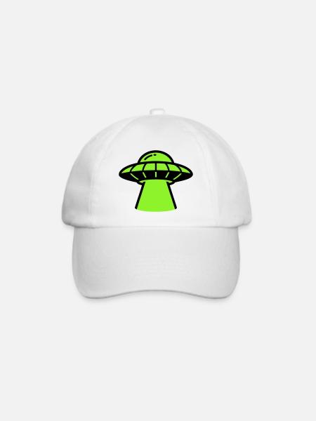 Alien Ufo Raumschiff Grafik - Baseballkappe - Weiß/Weiß