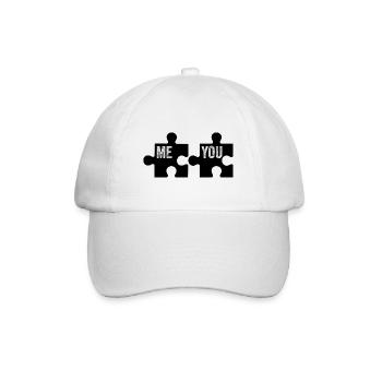 ICH DU | PUZZLE | PAAR - Baseballkappe - Weiß/Weiß - Vorne