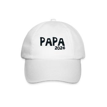 Papa 2024 Künftiger Papa 2024 - Baseballkappe - Weiß/Weiß - Vorne