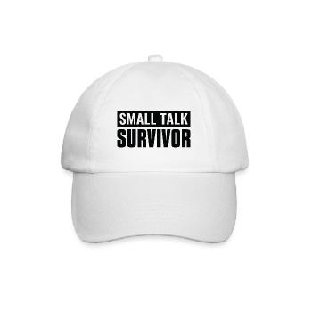 Small Talk Survivor - Baseballkappe - Weiß/Weiß - Vorne
