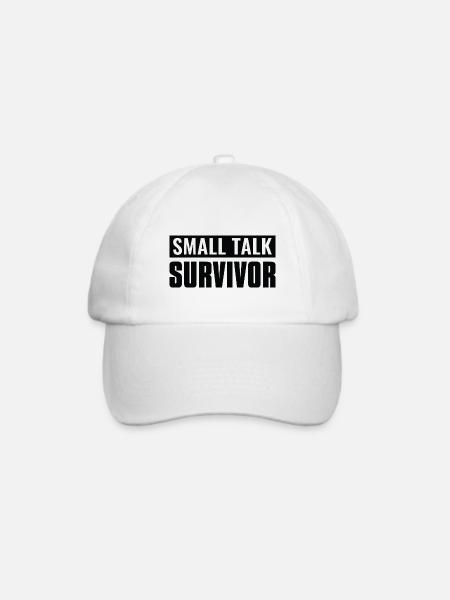 Small Talk Survivor - Baseballkappe - Weiß/Weiß