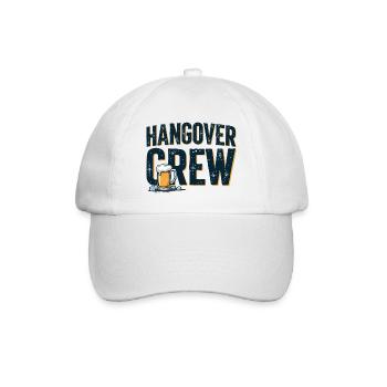 Hangover Crew – ultimative Partyshirt - Baseballkappe - Weiß/Weiß - Vorne
