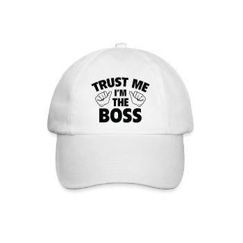 Vertrau mir, ich bin der Boss - Baseballkappe - Weiß/Weiß - Vorne