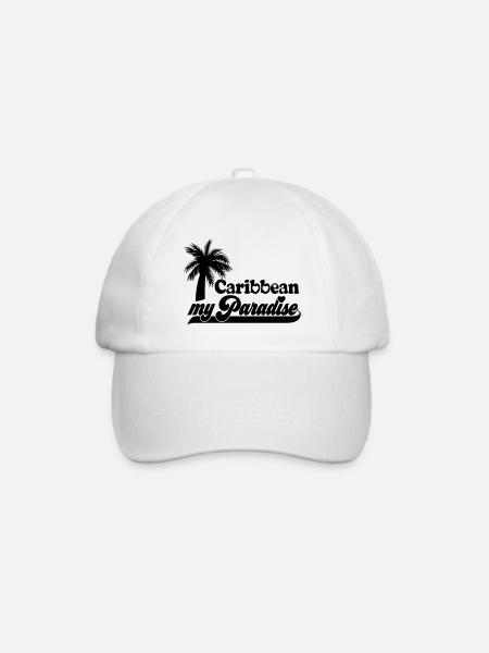 Farbe änderbar | Caribbean my Paradise - Baseballkappe - Weiß/Weiß