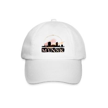Minsk Belarus Stadt Skyline Heimat Liebe Gold - Baseballkappe - Weiß/Weiß - Vorne