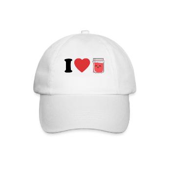 Ich liebe Marmelade - Baseballkappe - Weiß/Weiß - Vorne