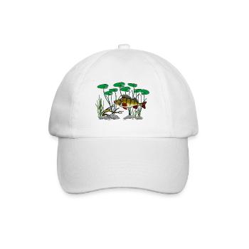 Barschfischen - Baseballkappe - Weiß/Weiß - Vorne