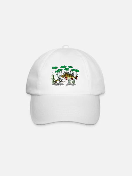 Barschfischen - Baseballkappe - Weiß/Weiß