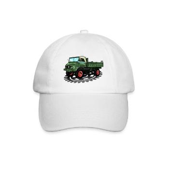 Unimog - Oldtimer - Offroad - Universal Motorgerät - Baseballkappe - Weiß/Weiß - Vorne