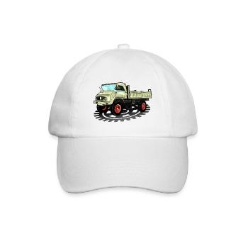 Unimog - Oldtimer - Offroad - Universal Motorgerät - Baseballkappe - Weiß/Weiß - Vorne