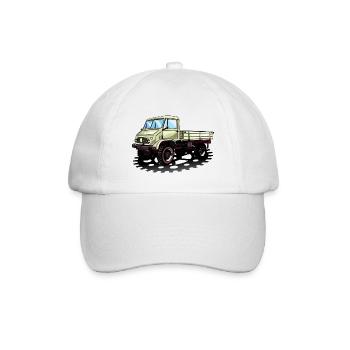 Unimog - Oldtimer - Offroad - Universal Motorgerät - Baseballkappe - Weiß/Weiß - Vorne