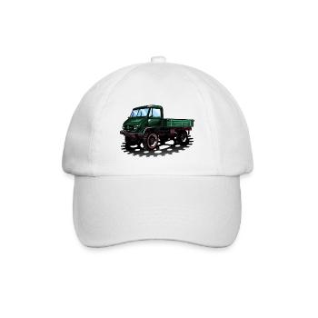 Unimog - Oldtimer - Offroad - Universal Motorgerät - Baseballkappe - Weiß/Weiß - Vorne