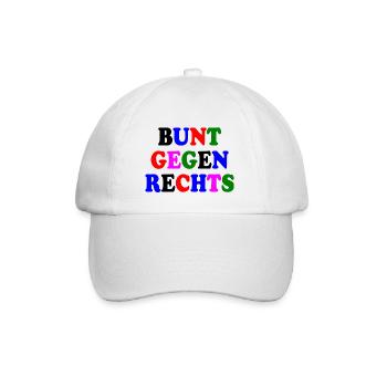 Bunt gegen rechts - Baseballkappe - Weiß/Weiß - Vorne