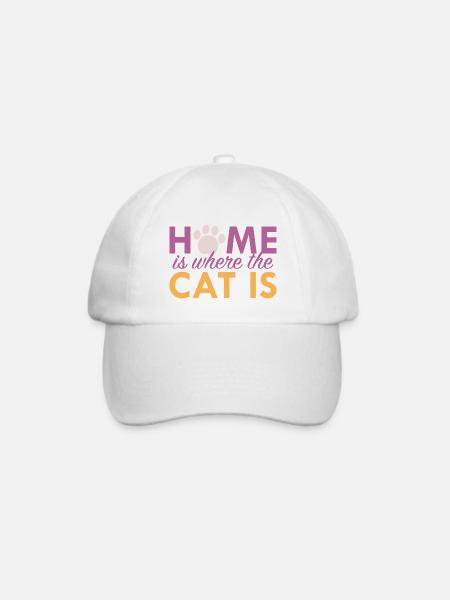 Zuhause ist, wo die Katze ist - Baseballkappe - Weiß/Weiß