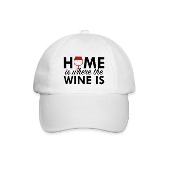 Zuhause ist, wo der Wein ist - Baseballkappe - Weiß/Weiß - Vorne