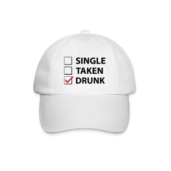 Single betrunken genommen - Baseballkappe - Weiß/Weiß - Vorne