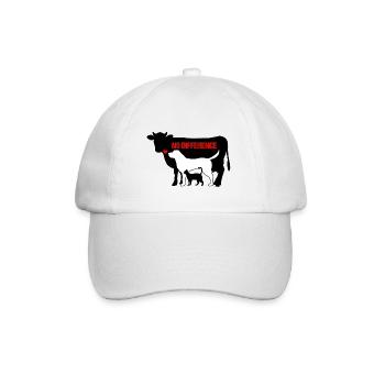 Tiere Kuh Hund Katze NO DIFFERENCE Vegan Geschenk - Baseballkappe - Weiß/Weiß - Vorne