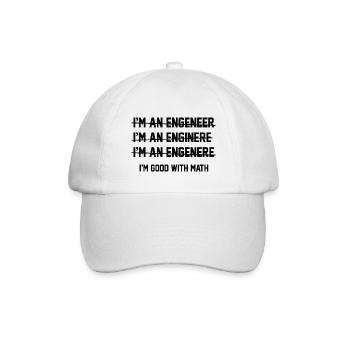 Ich bin gut mit Mathe Ich bin Ingenieur - Baseballkappe - Weiß/Weiß - Vorne