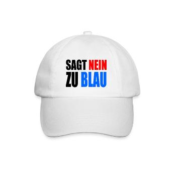 sagt nein zu blau - afd - Baseballkappe - Weiß/Weiß - Vorne