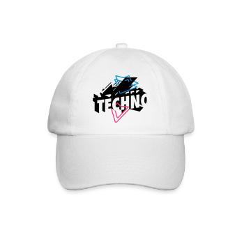 Techno Musik - Baseballkappe - Weiß/Weiß - Vorne