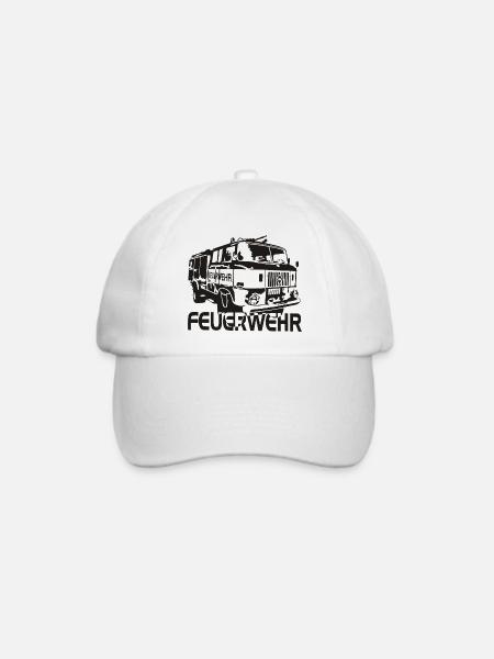 W50 Feuerwehr Spritze IFA - Baseballkappe - Weiß/Weiß