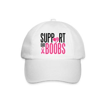Support our boobs - Baseballkappe - Weiß/Weiß - Vorne