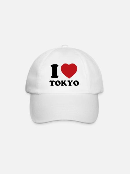 I Love Tokyo - Baseballkappe - Weiß/Weiß