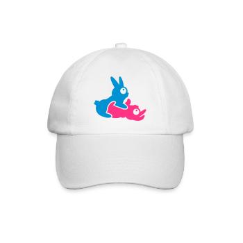 Kamasutra-Häschen / kamasutra rabbits (B, 2c) - Baseballkappe - Weiß/Weiß - Vorne