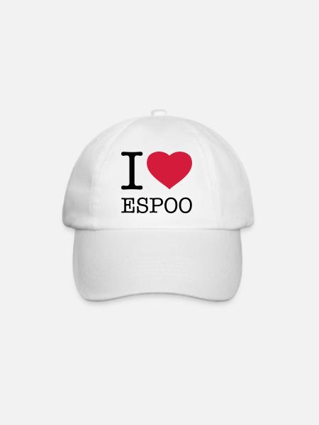 I LOVE ESPOO Finnland - Baseballkappe - Weiß/Weiß