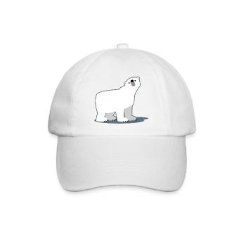 Süß Cartoon-Eisbär von Cheerful Madness!! - Baseballkappe - Weiß/Weiß - Vorne