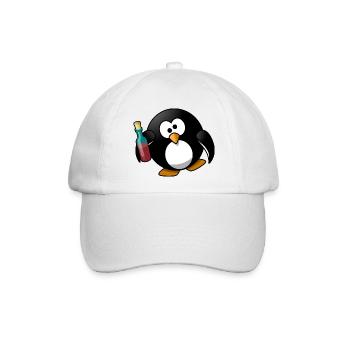 Besoffener Pinguin - Baseballkappe - Weiß/Weiß - Vorne
