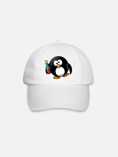 Besoffener Pinguin - Baseballkappe - Weiß/Weiß