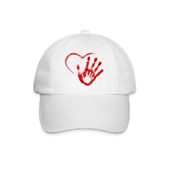 Hand aufs Herz - Baseballkappe - Weiß/Weiß - Vorne