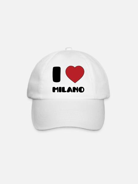 I Love Milano - Baseballkappe - Weiß/Weiß