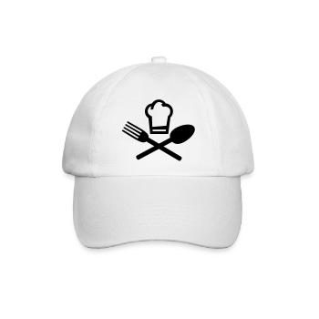 Koch Löffel Gabel - Baseballkappe - Weiß/Weiß - Vorne