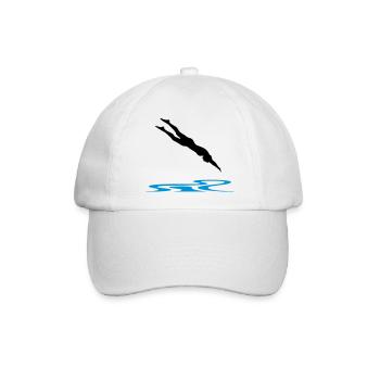 Schwimmerin, Schwimmen - Baseballkappe - Weiß/Weiß - Vorne