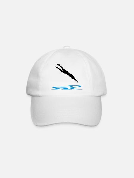 Schwimmerin, Schwimmen - Baseballkappe - Weiß/Weiß