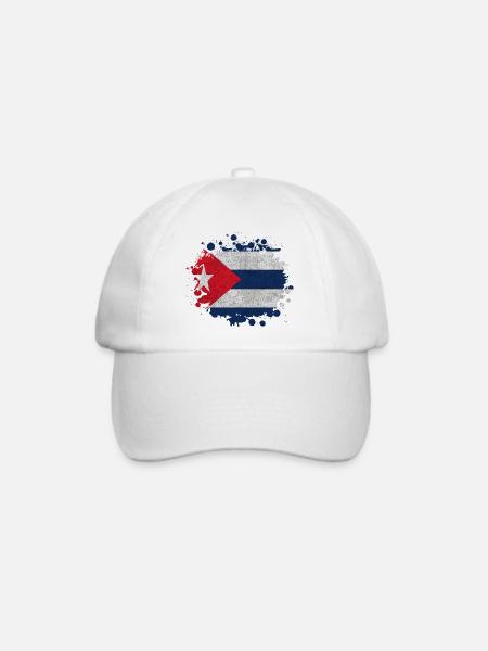 Kuba Klecks / Geschenk Havanna Flagge Karibik - Baseballkappe - Weiß/Weiß