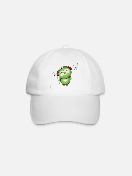 Kleine Musik Eule - Kawaii Bruder Schwester Eulen - Baseballkappe - Weiß/Weiß