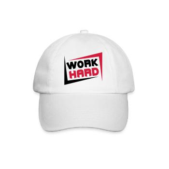 Work Hard - Baseballkappe - Weiß/Weiß - Vorne