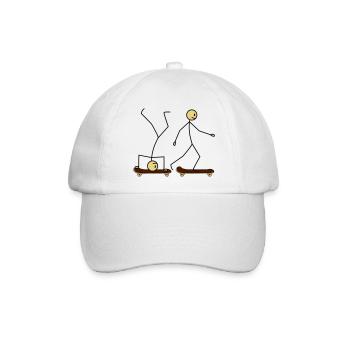 Skateboard Fun - Baseballkappe - Weiß/Weiß - Vorne