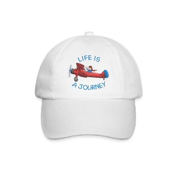 Flugzeug - life is a journey - Baseballkappe - Weiß/Weiß - Vorne