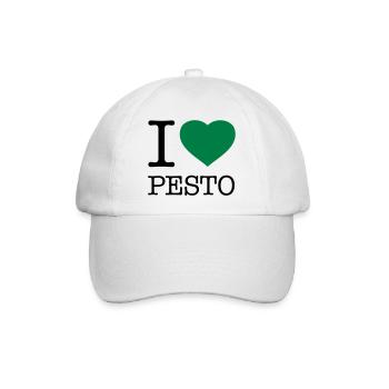 I LOVE PESTO Basilikum - Baseballkappe - Weiß/Weiß - Vorne
