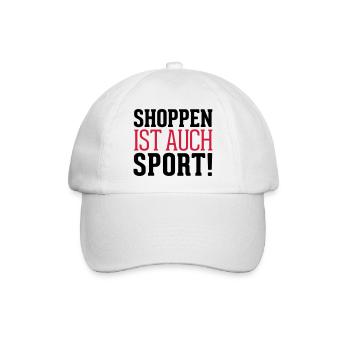 Shoppen ist auch Sport! - Baseballkappe - Weiß/Weiß - Vorne